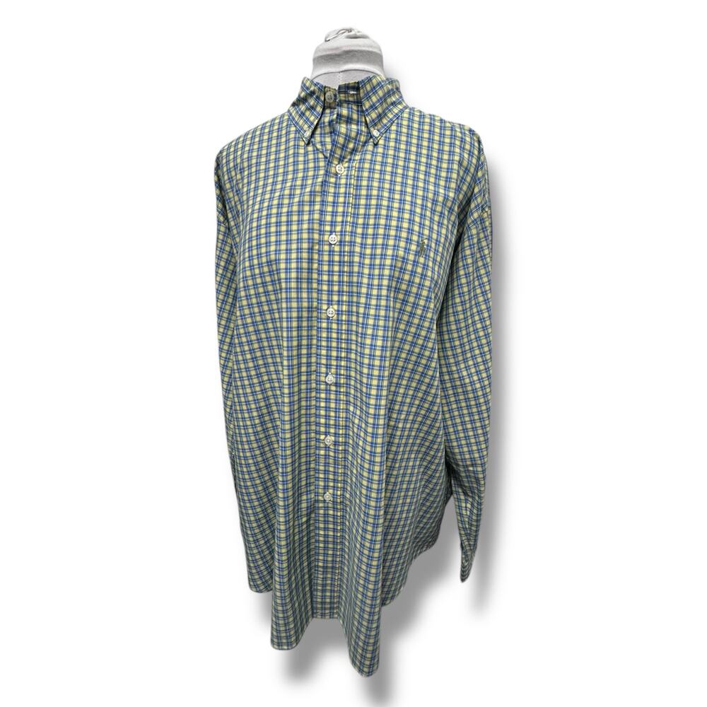 Ralph Lauren Mens Blake Long Sleeve Plaid Button-Down Shirt Preppy Cotton XL